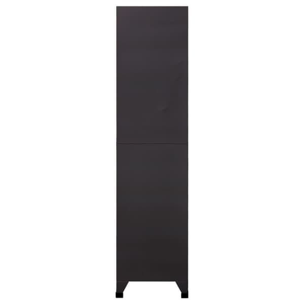 skab 90x45x180 cm stål antracitgrå og rød