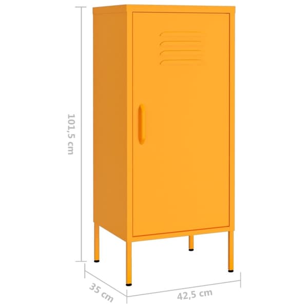 opbevaringsskab 42,5x35x101,5 cm stål sennepsgul