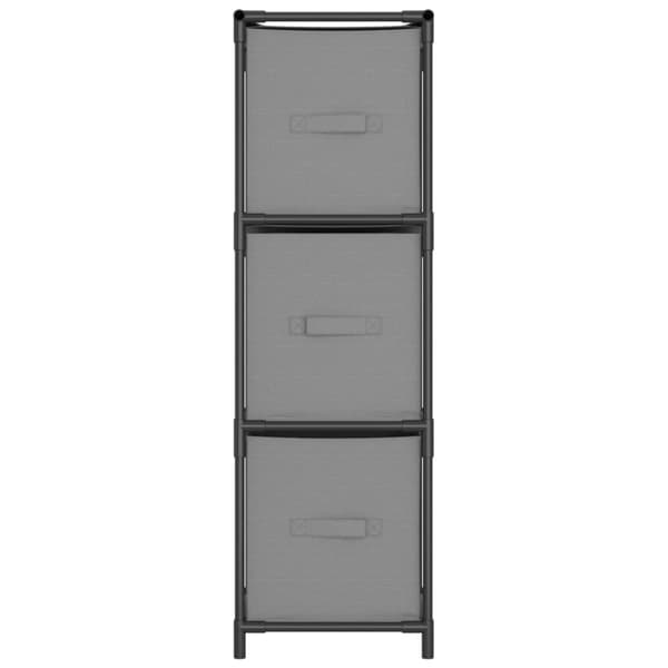 opbevaringsskab med 3 stofkurve 34x34x101 cm stål grå