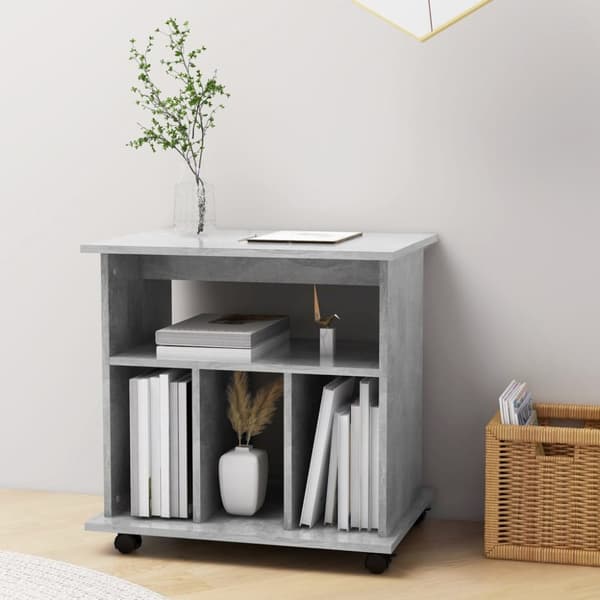 rulleskab 60x45x60 cm konstrueret træ betongrå