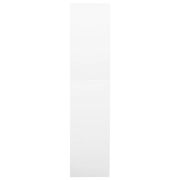 kontorskab 90x40x180 cm stål og hærdet glas hvid