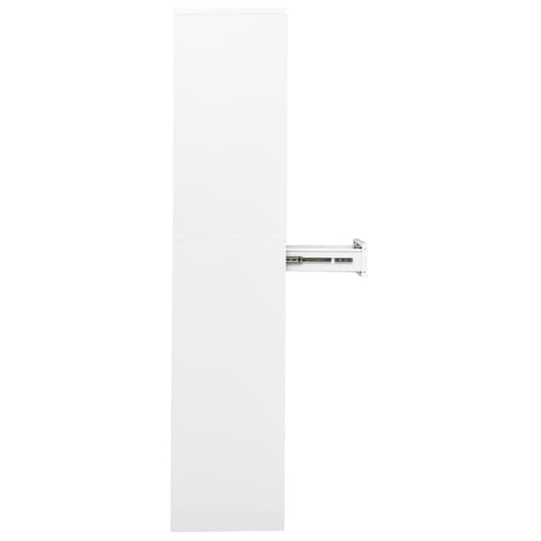 kontorskab 90x40x180 cm stål og hærdet glas hvid