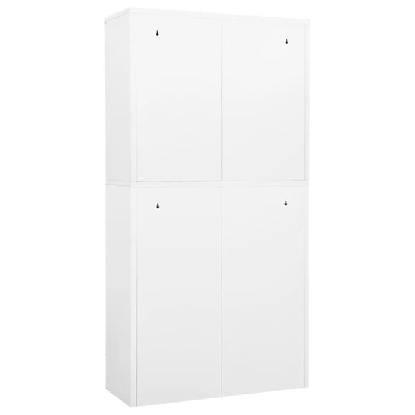kontorskab 90x40x180 cm stål og hærdet glas hvid
