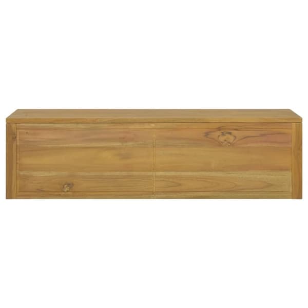 væghængt badeværelsesskab 110x45x30 cm massivt teaktræ
