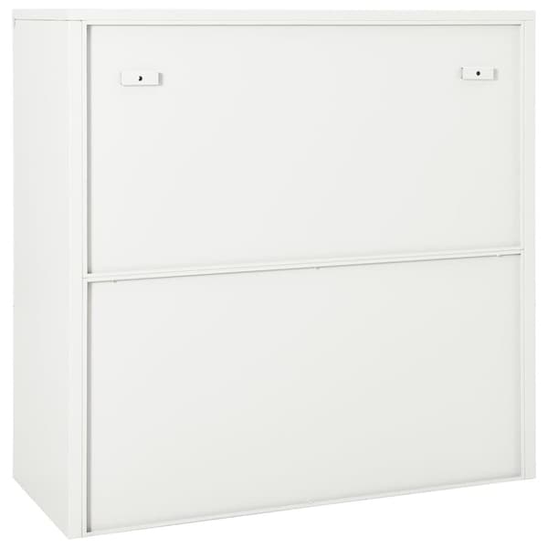 Dokumentskåp med skjutdörr vit 90x40x90 cm stål