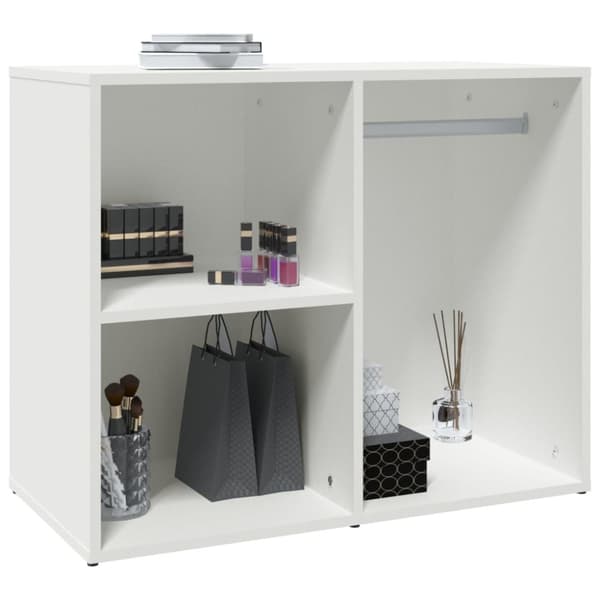 Klädskåp vit 80x40x65 cm konstruerat trä