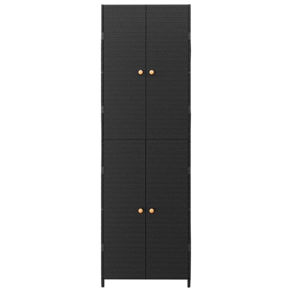 Puutarhan säilytyskaappi musta 59x40x180 cm polyrottinki