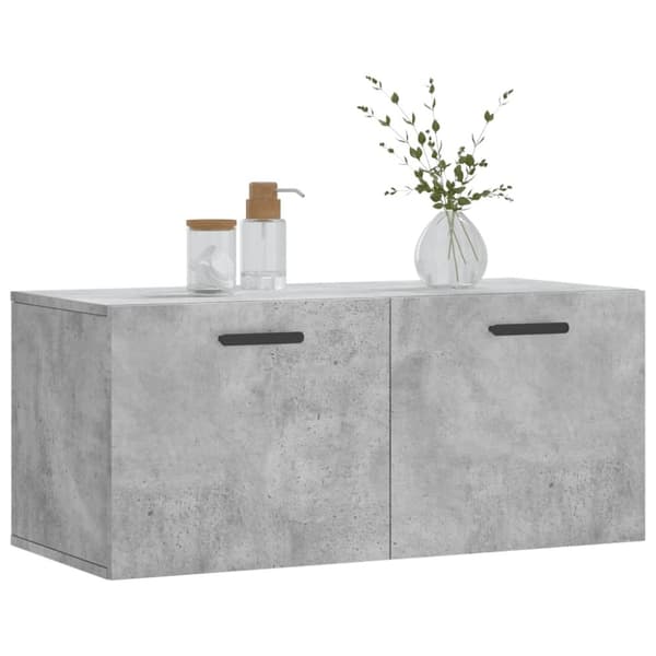 Seinäkaappi betoninharmaa 80x36,5x35 cm tekninen puu