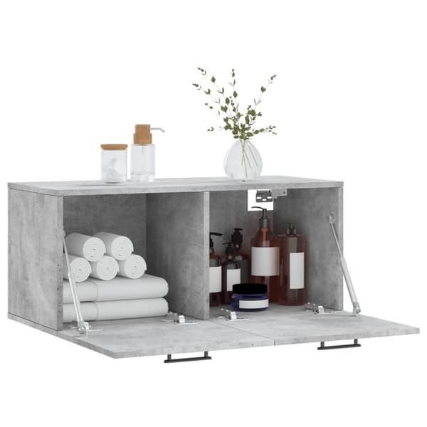 Seinäkaappi betoninharmaa 80x36,5x35 cm tekninen puu