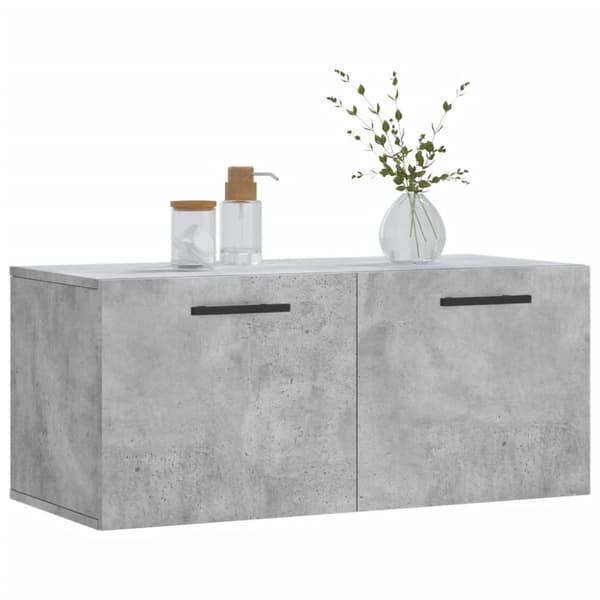 Seinäkaappi betoninharmaa 80x36,5x35 cm tekninen puu