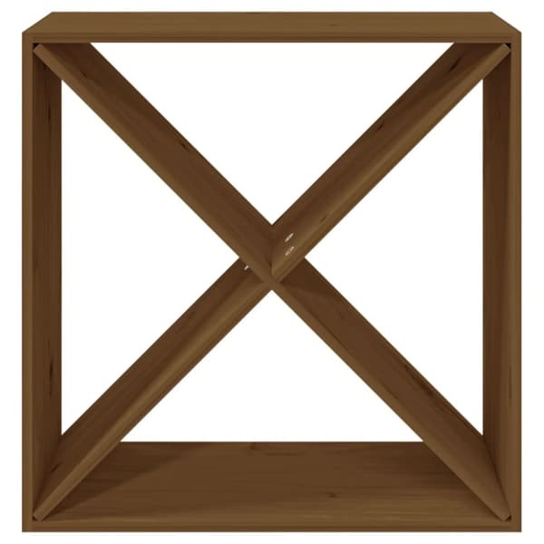 vinreol 62x25x62 cm massivt fyrretræ gyldenbrun
