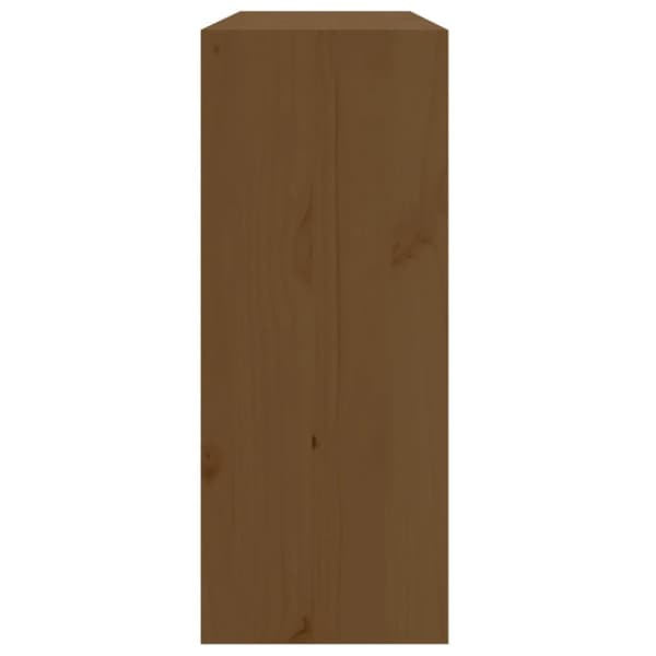 vinreol 62x25x62 cm massivt fyrretræ gyldenbrun