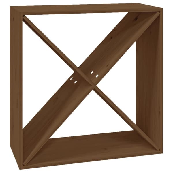 vinreol 62x25x62 cm massivt fyrretræ gyldenbrun