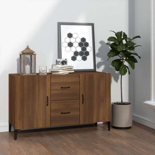 skænk 100x36x60 cm konstrueret træ brun egetræsfarve