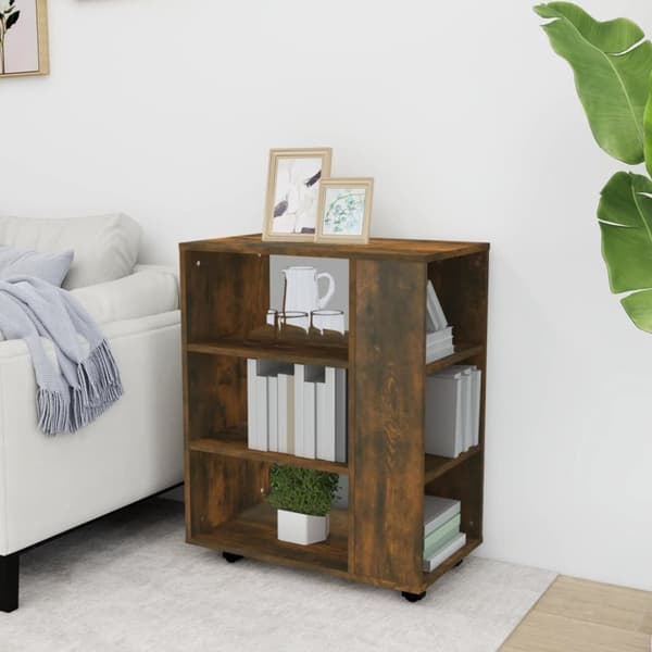 rullebord 60x35x75 cm konstrueret træ røget egetræsfarve