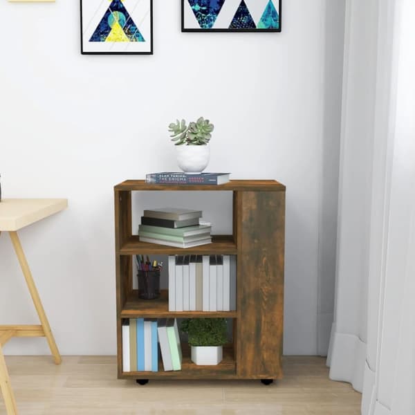 rullebord 60x35x75 cm konstrueret træ røget egetræsfarve