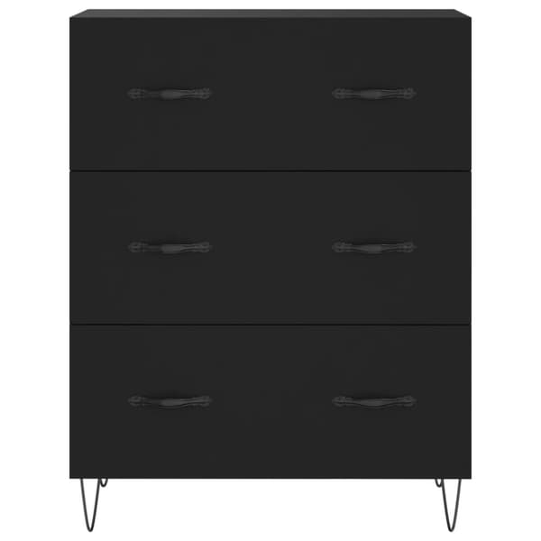 højskab 69,5x34x180 cm konstrueret træ sort
