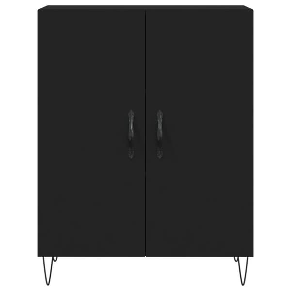 højskab 69,5x34x180 cm konstrueret træ sort