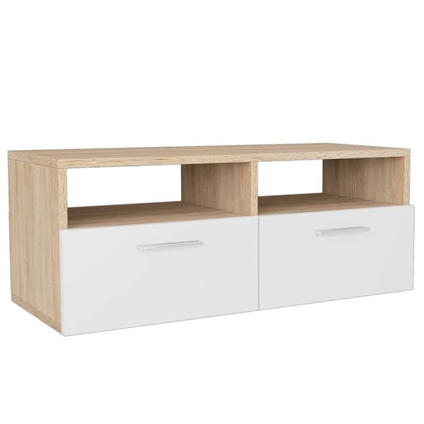 TV-bänk 2 st spånskiva 95x35x36 cm ek och vit