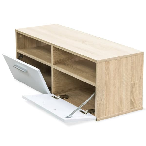 TV-bänk 2 st spånskiva 95x35x36 cm ek och vit