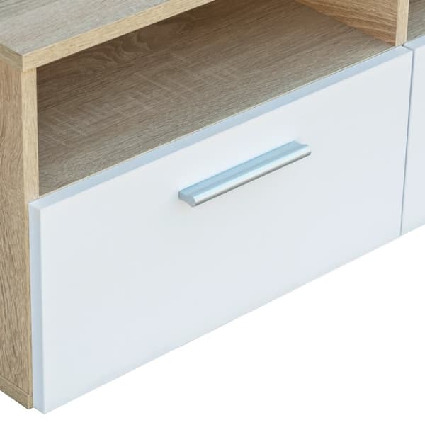 TV-bänk 2 st spånskiva 95x35x36 cm ek och vit