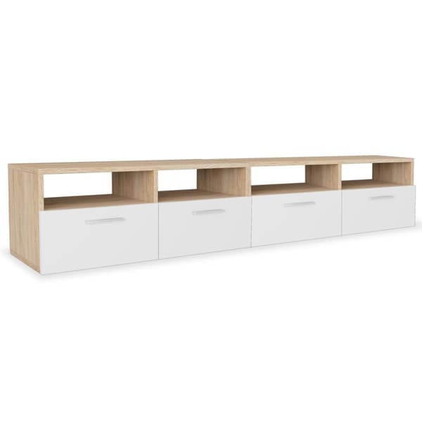 TV-bänk 2 st spånskiva 95x35x36 cm ek och vit