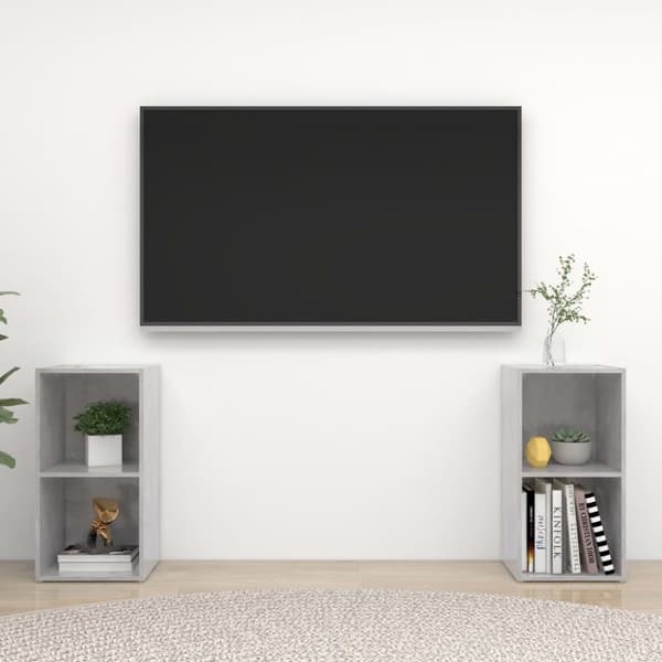 tv-skabe 2 stk. 72x35x36,5 cm konstrueret træ betongrå
