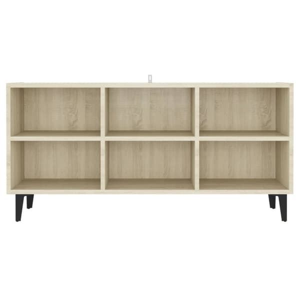 TV-bänk med metallben sonoma-ek 103,5x30x50 cm