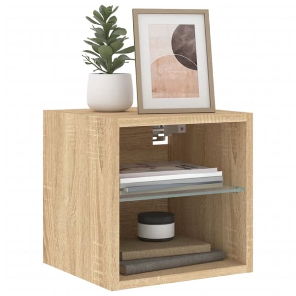 Väggmonterade tv-bänkar LED 2 st sonoma-ek 30x28,5x30 cm