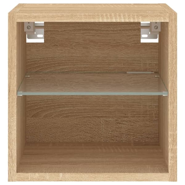 Väggmonterade tv-bänkar LED 2 st sonoma-ek 30x28,5x30 cm