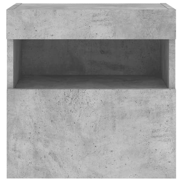 Väggmonterad tv-bänk LED betonggrå 40x30x40 cm