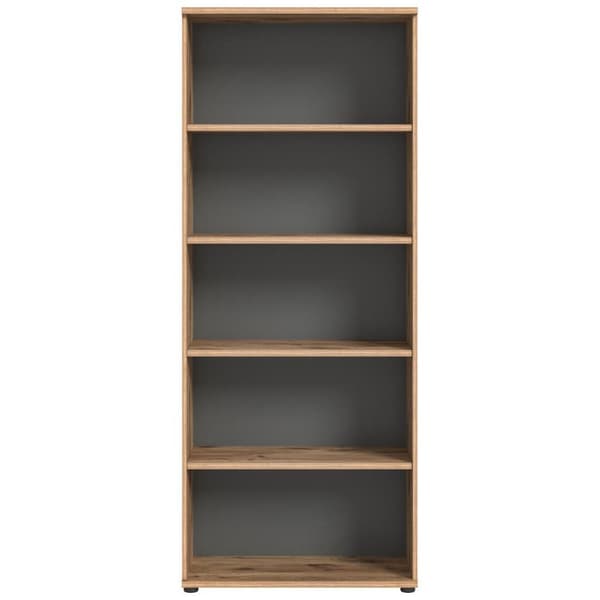 Mason kontorreol 80cm 4 hylder grå,eg dekor.
