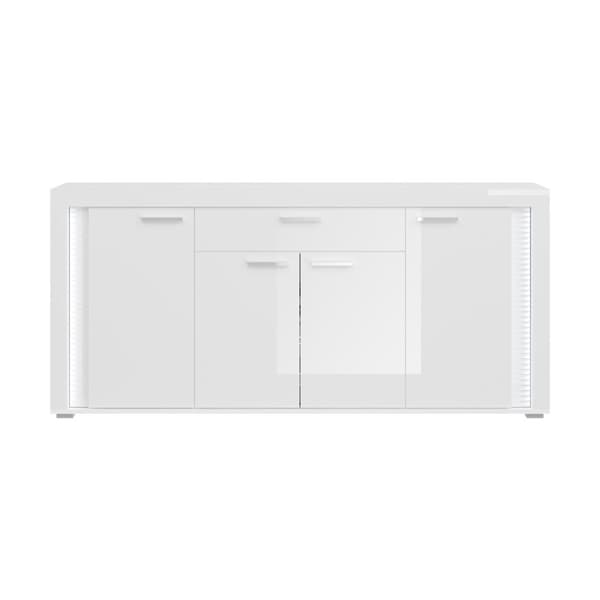 Skylight bokhylla systemet 3 delar med ljus högglans vit, vit, glas grå.