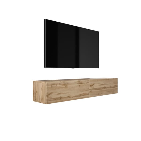 Hängande TV -skåp (B: 170 cm, H: 34 cm, T: 32 cm) i Wotan Oak