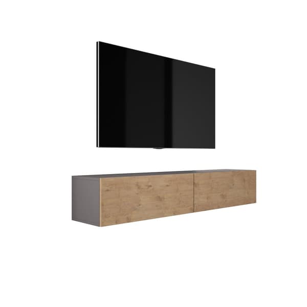 Ripustan TV -kaapin (B: 170 cm, H: 34 cm, T: 32 cm) antrasiitti- ja Lancelot Oakissa
