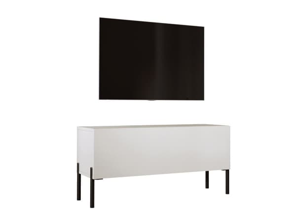 Televisiokaappi kashmirissa jaloilla mustana, A: B: 100 cm, H: 52 cm, T: 32 cm