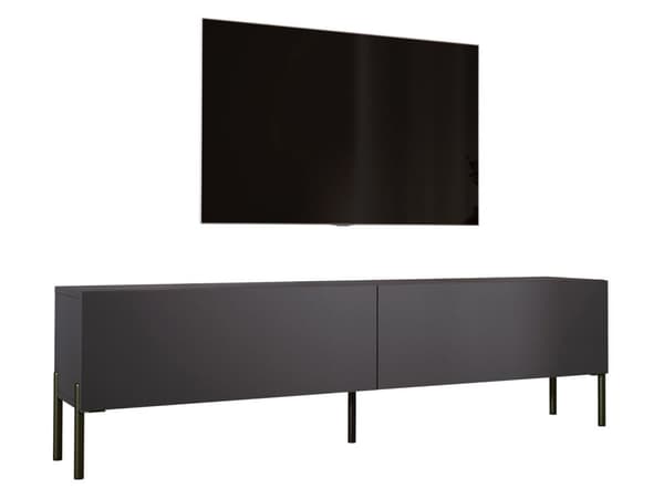 Televisiokaappi antrasiitissa, jalat mustalla, A: B: 170 cm, H: 52 cm, T: 32 cm