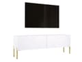 Miniatyrbillede 1 af 7: TV -skab i hvidt Matt med ben i guld, A: B: 140 cm, H: 52 cm, T: 32 cm