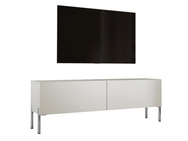 Televisiokaappi kashmirissa jaloilla Chromessa, A: B: 140 cm, H: 52 cm, T: 32 cm