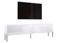 Miniatyrbild 1 av 6: TV -skåp i vitt matt/vit glansig med ben i krom, A: B: 170 cm, h: 52 cm, t: 32 cm