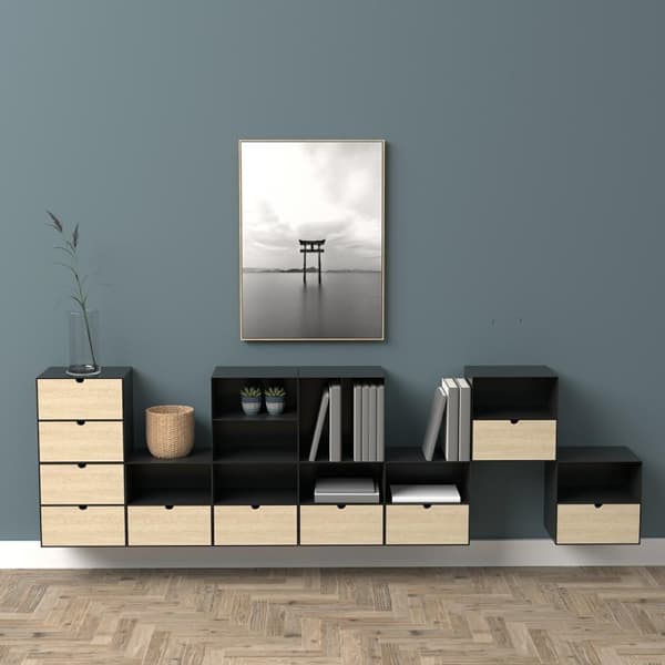 Joliet sengebord sort/natur