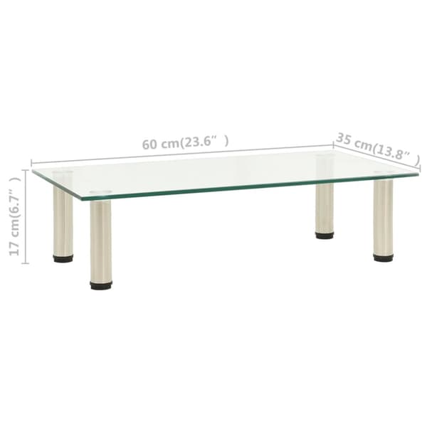 TV-bänk transparent 60x35x17 cm härdat glas