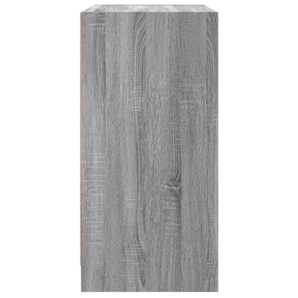 skab med glaslåger 68x37x75,5 cm grå sonoma-eg
