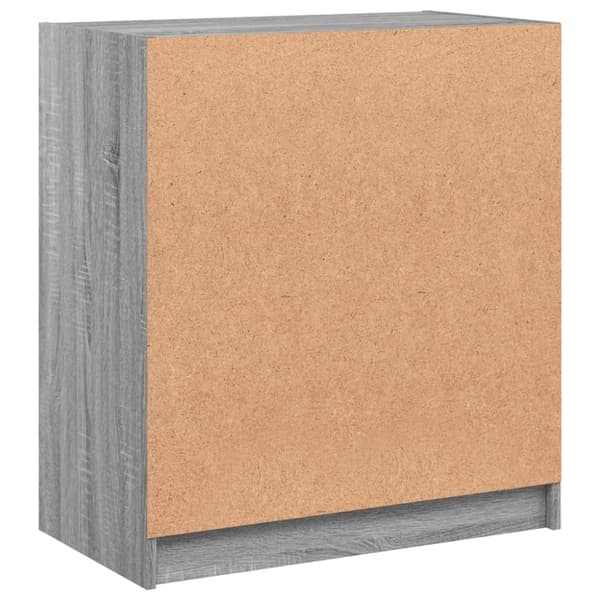 skab med glaslåger 68x37x75,5 cm grå sonoma-eg