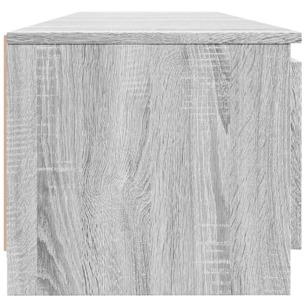 tv-bord med LED-lys 140x40x35,5 cm grå sonoma-eg