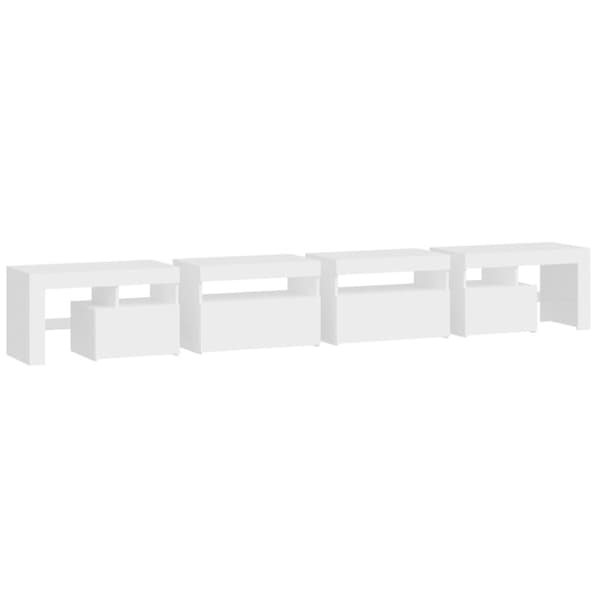 tv-skab med LED-lys 260x36,5x40 cm hvid