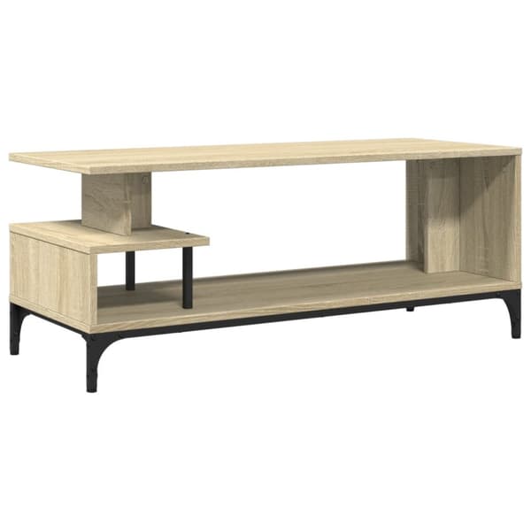 Tv-bänk sonoma-ek 102x40x41 cm trä pulverlackerat stål