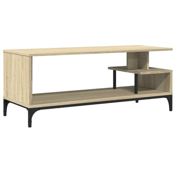 Tv-bänk sonoma-ek 102x40x41 cm trä pulverlackerat stål