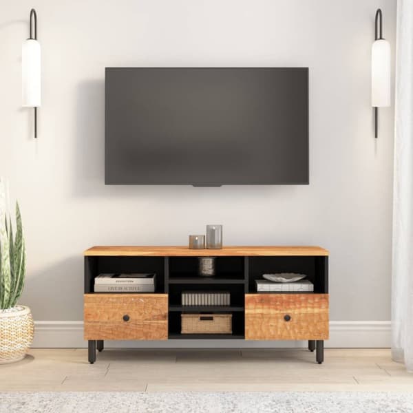 TV-taso 100x33x46 cm täysi akasiapuu
