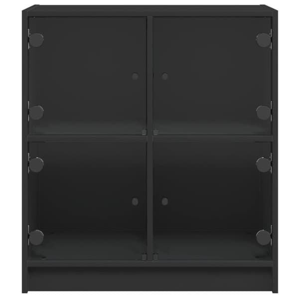 skab med glaslåger 68x37x75,5 cm sort